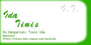 ida timis business card